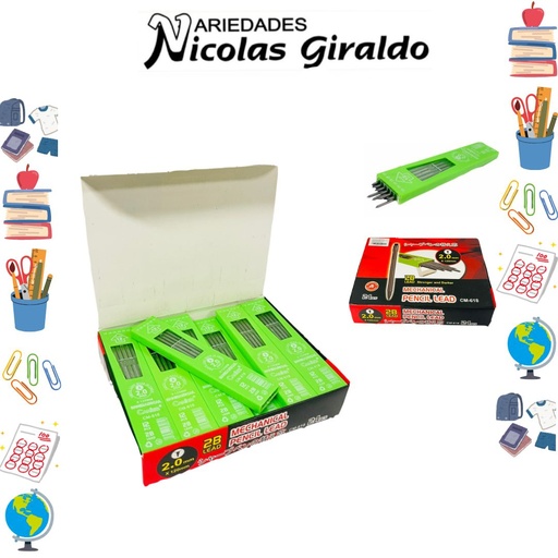 [PT17015] Mina de lapiz 2mm caja x24