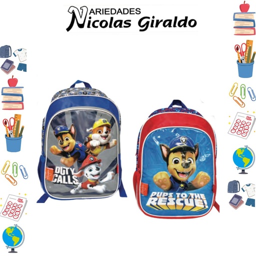 [620-029-1514] Morral primavera personajes grande paw patrol