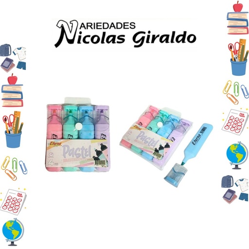 [ET605] Resaltador eterna pastel x4