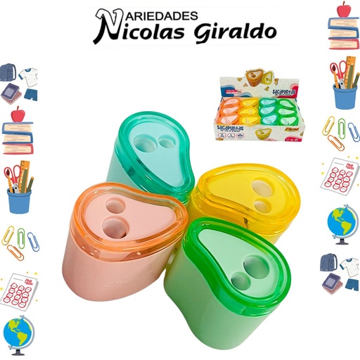 [ET823] Sacapuntas deposito pastel caja x12 eterna