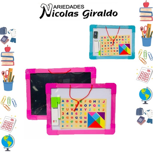 [PT20179] Tablero madera doble con iman mediano