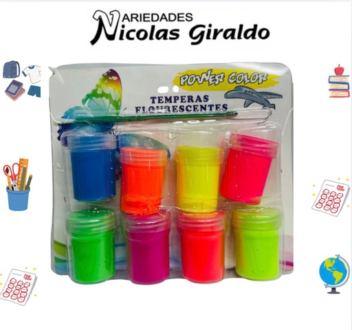 [2001508] Tempera neon carton x8