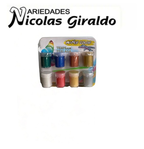 [2001507] Tempera perlada carton x8