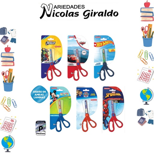 [P570] Tijera primavera personajes niño x1