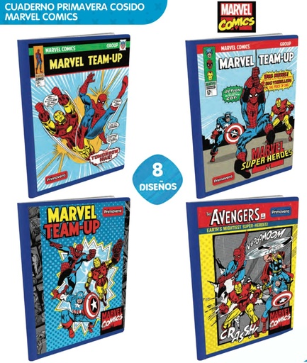[P1431] Cuaderno cosido prim. 100 H cuadros marvel