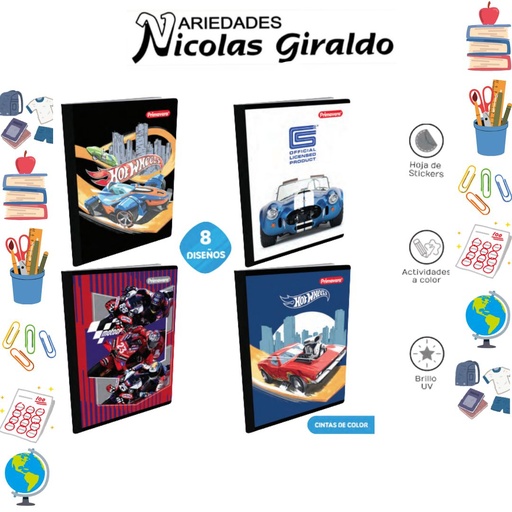 [P1771] Cuaderno cosido prim. 100 H hombre rayas