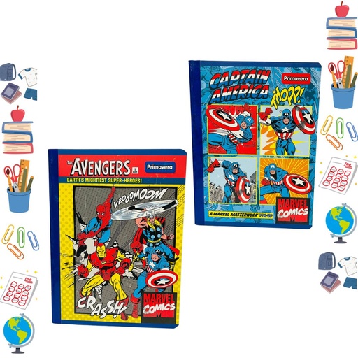 [P1432] Cuaderno cosido prim. marvel 100h rayas