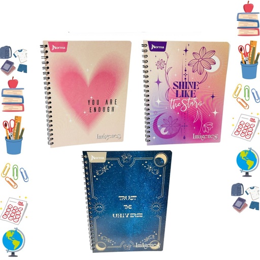 [559187] Cuaderno norma argollado grande economico raya femenino