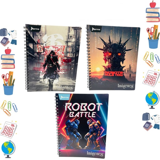[559186] Cuaderno norma argollado grande economico cuadro masculino